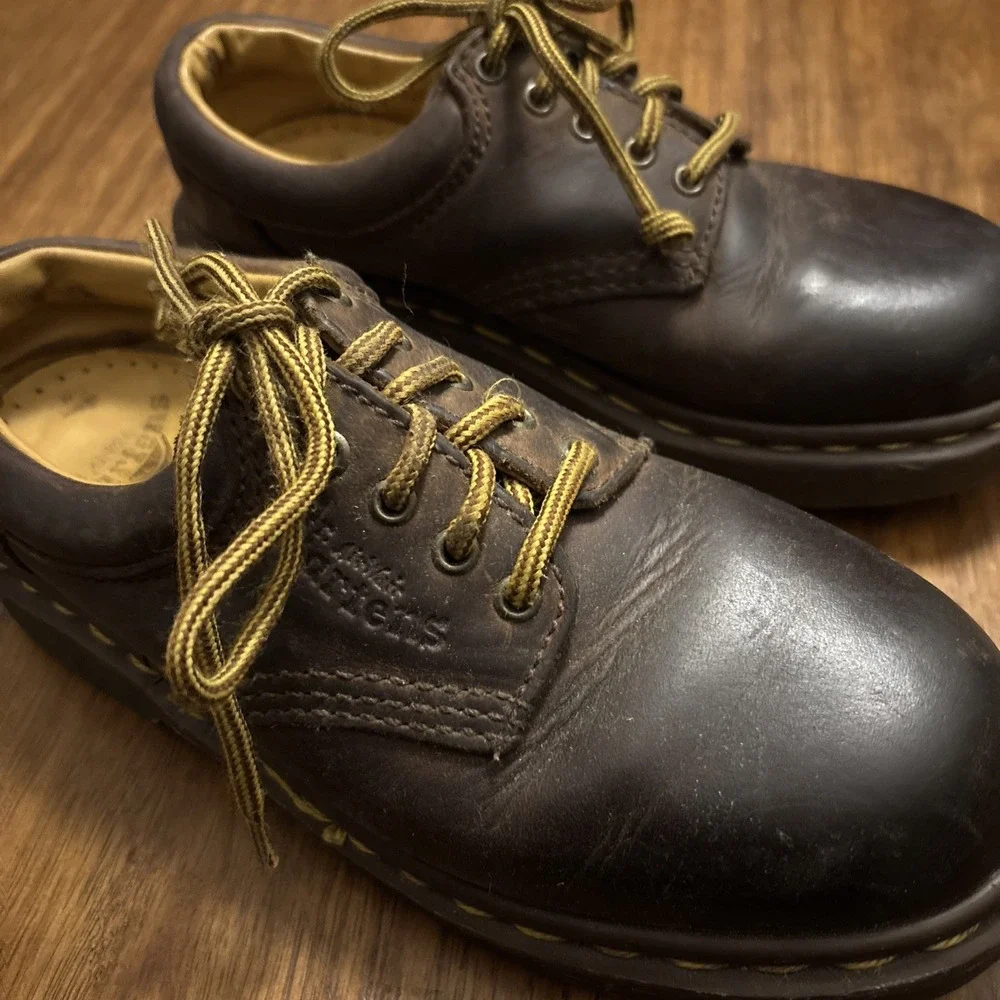 Vintage Dr. Martens Kids Shoes Oxford Brown Leather UK 2/US 4 - Made In England
